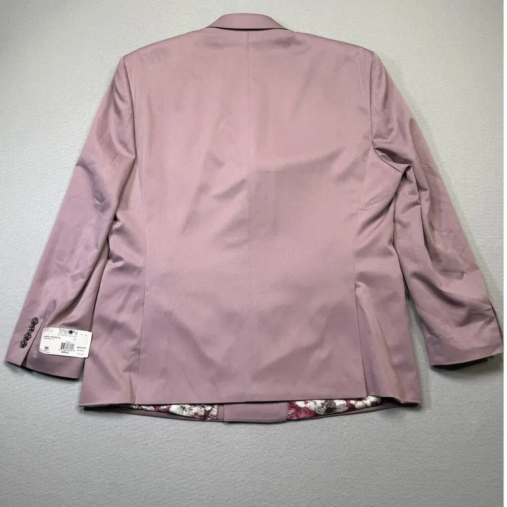 Tayion Men's Classic Fit Double-Breasted Suit Jacket Mauve, 46R $360